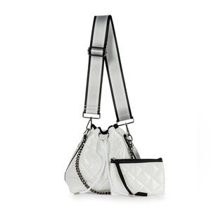 Haute Shore Lindsey Blanc Puffer Bucket Bag White Quilted Crossbody